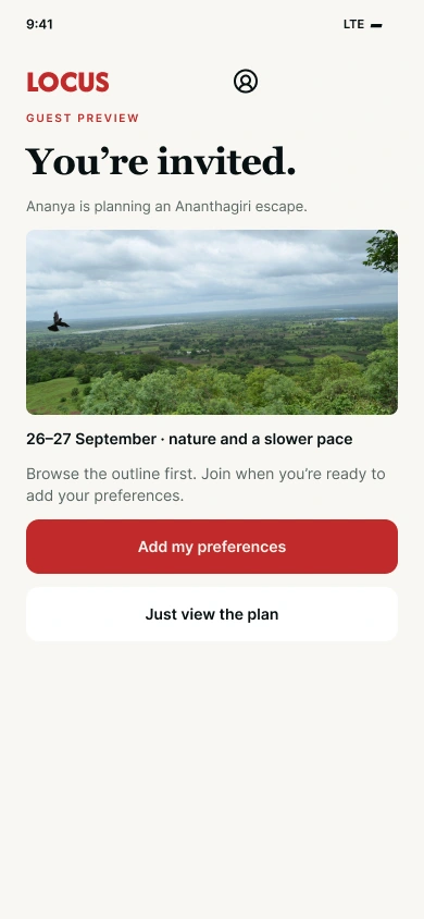 Preview a trip before joining