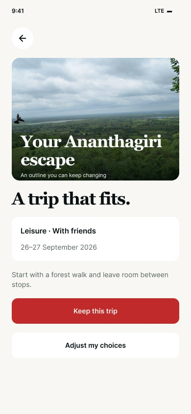 Review the proposed trip