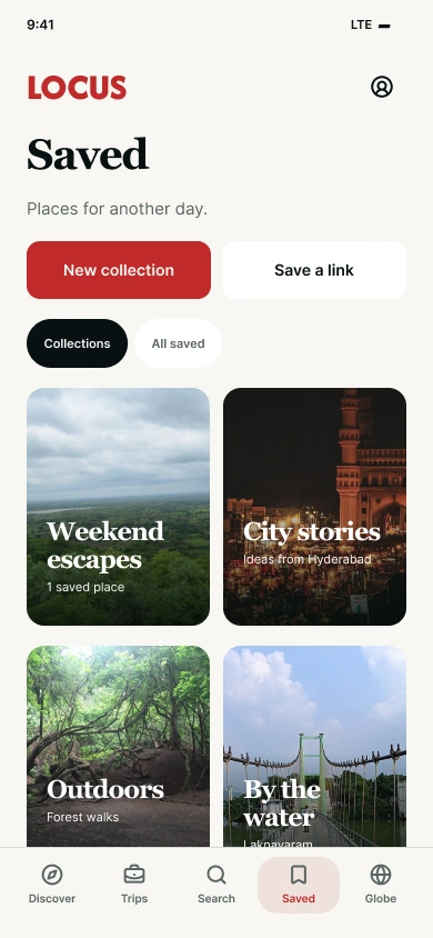 Saved places and collections